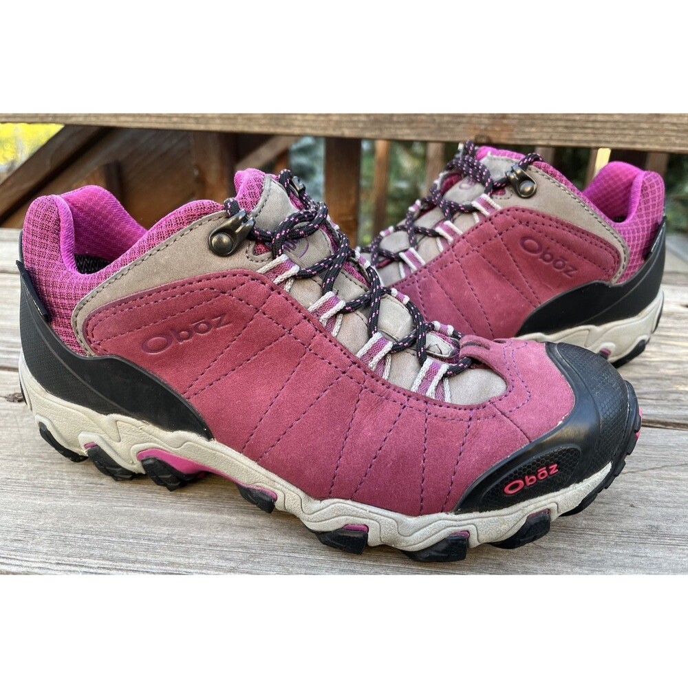 Oboz Bridger Low Women's 7.5 B-Dry Waterproof Hiking Shoes Magenta